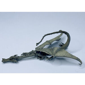 Rawcliffe Fantasy Pewter Stalking Winged Dragon W/ Red Crystal Eyes 6" Figurine